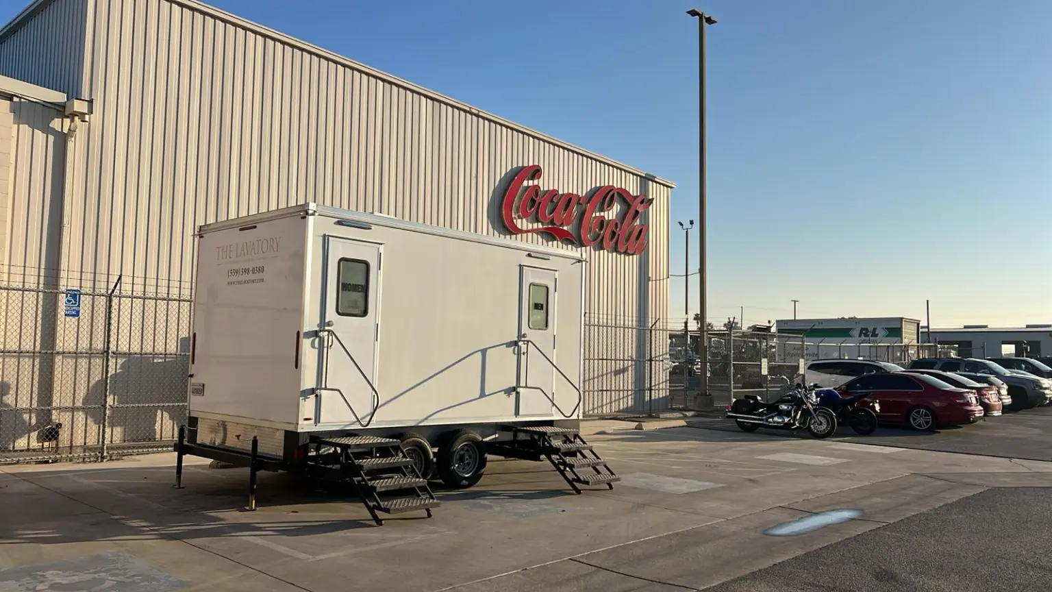 The Lavatory restroom trailer at Coca-Cola. Manufacturing facility remodel deployment