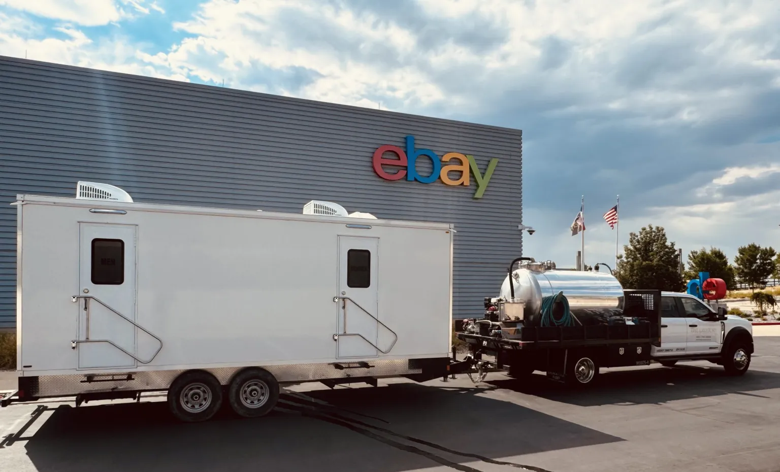 The Lavatory restroom trailer at eBay. Corporate campus facilities project