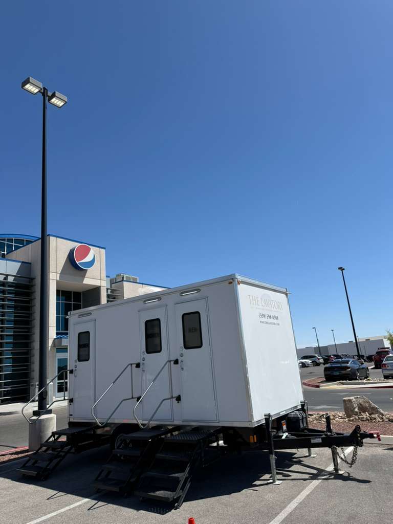 The Lavatory restroom trailer at Pepsi. Corporate HQ exterior plumbing replacement