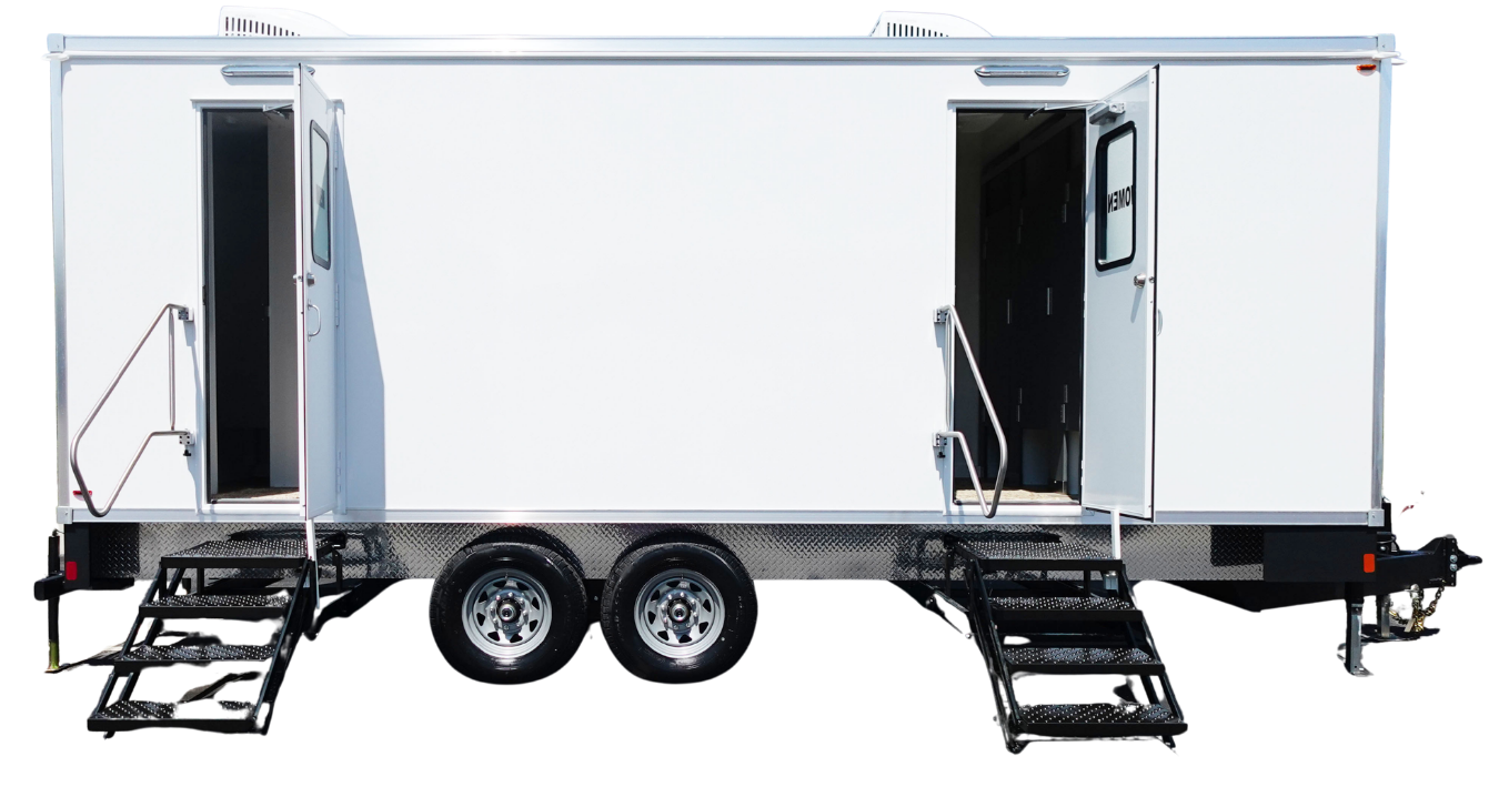 The Lavatory Denver 9 Station Luxury Restroom Trailer. Transparent product photo