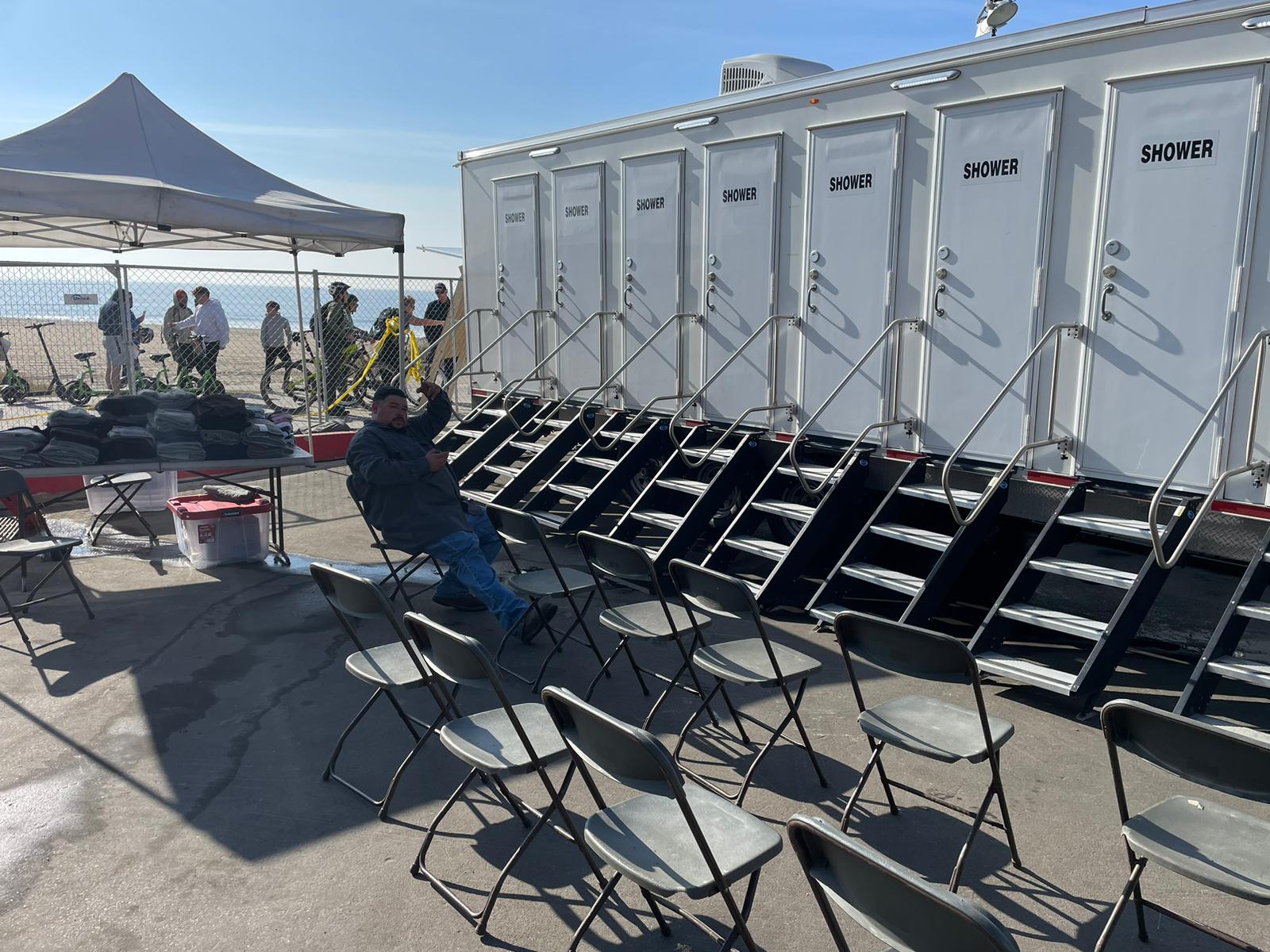 Denver emergency disaster response luxury restroom trailer rental. FEMA partner shower and laundry trailer deployment
